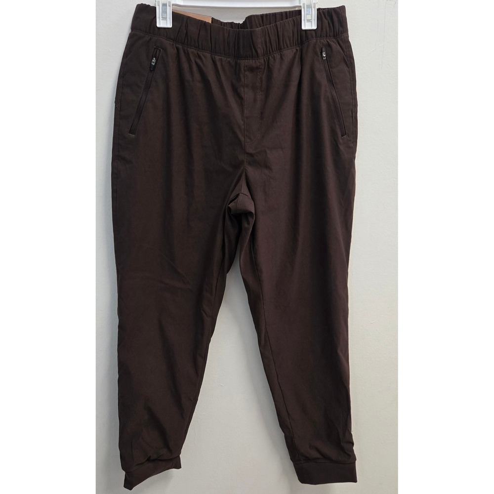 Eddie Bauer Women 14 Brown Fleece Lined Pants Joggers Hiking Outdoor 1905993